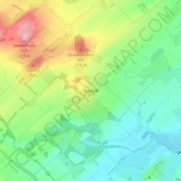 Mapa topográfico Stichill, altitude, relevo