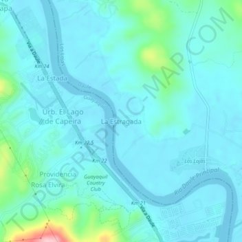 Mapa topográfico La Estragada, altitude, relevo