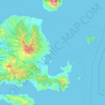 Mapa topográfico Kamara, altitude, relevo