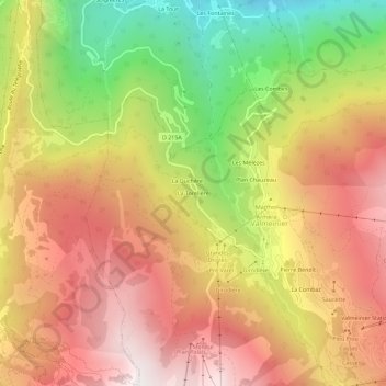 Mapa topográfico La Torelière, altitude, relevo