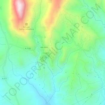 Mapa topográfico Puerto de la Cruz, altitude, relevo