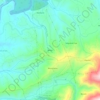 Mapa topográfico Medas, altitude, relevo