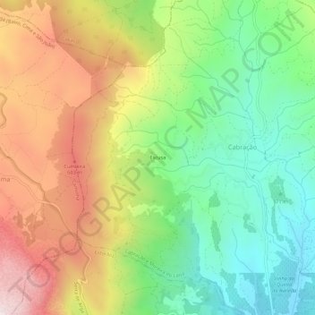 Mapa topográfico Escusa, altitude, relevo