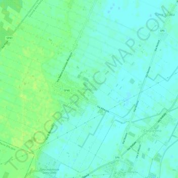 Mapa topográfico Renazzo, altitude, relevo