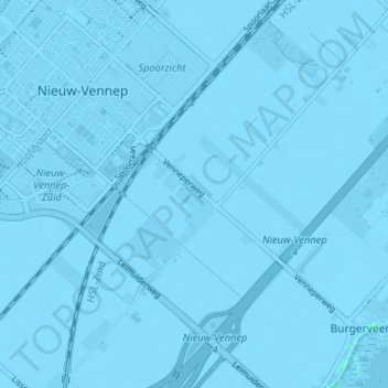 Mapa topográfico 't Kabel, altitude, relevo