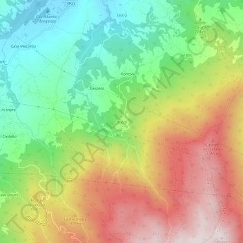 Mapa topográfico Buzzò, altitude, relevo