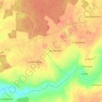 Mapa topográfico Le Pre, altitude, relevo