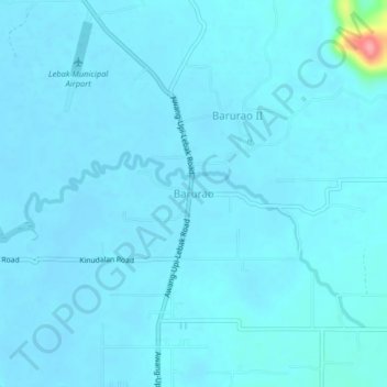 Mapa topográfico Barurao, altitude, relevo