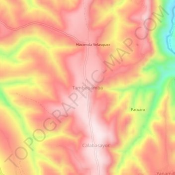 Mapa topográfico Tambobamba, altitude, relevo