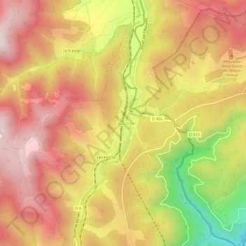 Mapa topográfico La Bastide, altitude, relevo