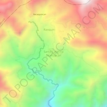 Mapa topográfico Santa Catarina Ixtahuacán, altitude, relevo