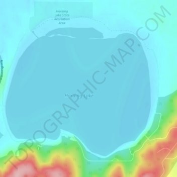 Mapa topográfico Harding Lake, altitude, relevo