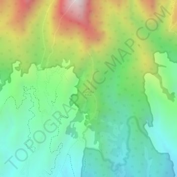 Mapa topográfico Gunung Emas, altitude, relevo