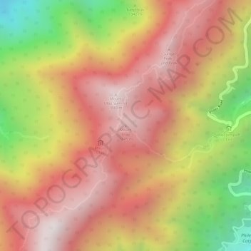 Mapa topográfico Mount Ulap, altitude, relevo