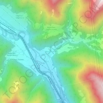 Mapa topográfico Mules, altitude, relevo