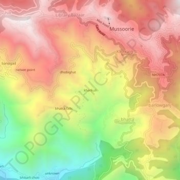 Mapa topográfico kharkuli, altitude, relevo