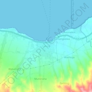 Mapa topográfico Gilting, altitude, relevo