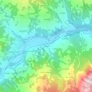 Mapa topográfico Cassolo, altitude, relevo