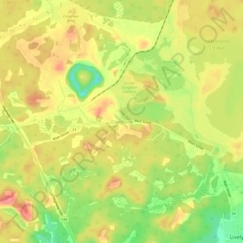 Mapa topográfico Creighton, altitude, relevo