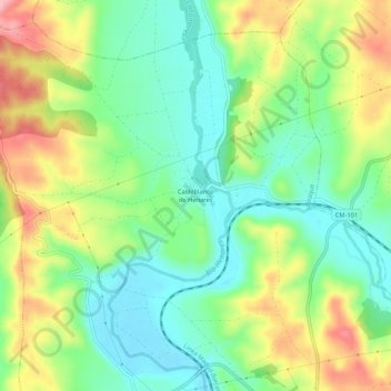 Mapa topográfico Castilblanco de Henares, altitude, relevo