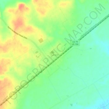 Mapa topográfico Gause, altitude, relevo
