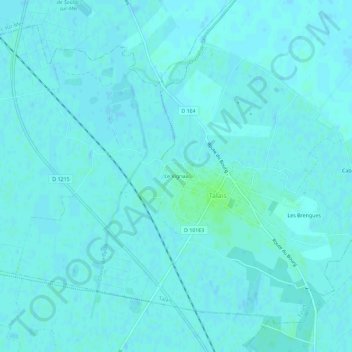 Mapa topográfico Le Vignau, altitude, relevo