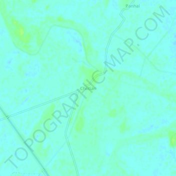 Mapa topográfico Chotiari, altitude, relevo