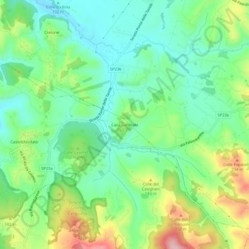 Mapa topográfico Casa Generale, altitude, relevo
