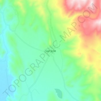 Mapa topográfico San Jose, altitude, relevo