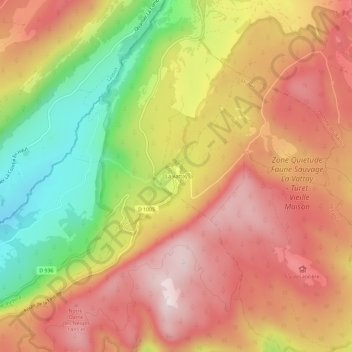 Mapa topográfico La Vattay, altitude, relevo