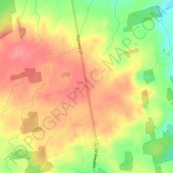 Mapa topográfico Linton, altitude, relevo