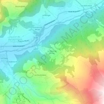 Mapa topográfico Le Villard de Faucon, altitude, relevo