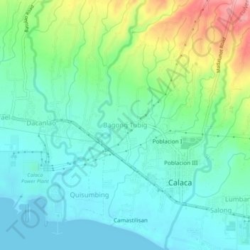 Mapa topográfico Bagong Tubig, altitude, relevo