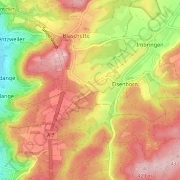 Mapa topográfico Asselscheuer, altitude, relevo