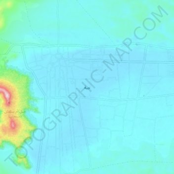 Mapa topográfico Jubbah, altitude, relevo
