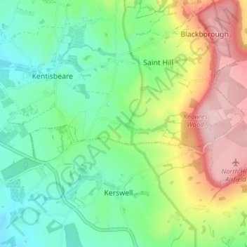 Mapa topográfico Orway, altitude, relevo