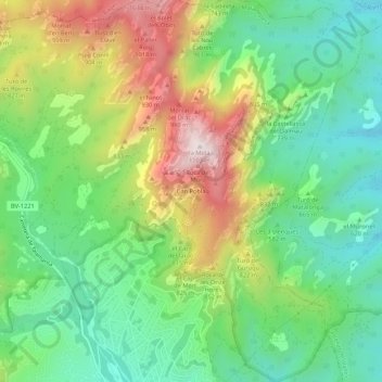 Mapa topográfico Can Pobla, altitude, relevo