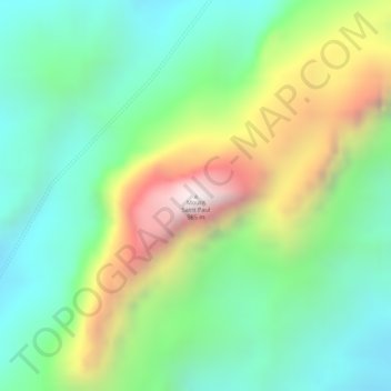 Mapa topográfico Mount Saint Paul, altitude, relevo