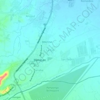 Mapa topográfico La Paz, altitude, relevo