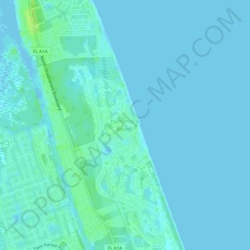 Mapa topográfico Hammock Beach, altitude, relevo