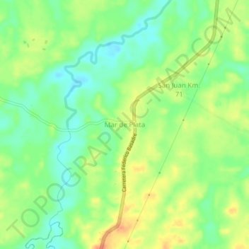 Mapa topográfico Mar de Plata, altitude, relevo