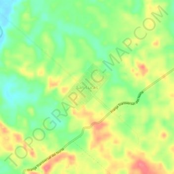 Mapa topográfico San Lucas, altitude, relevo