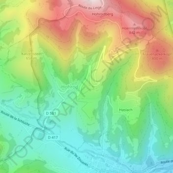 Mapa topográfico Wang, altitude, relevo