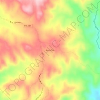 Mapa topográfico Santa Rita, altitude, relevo