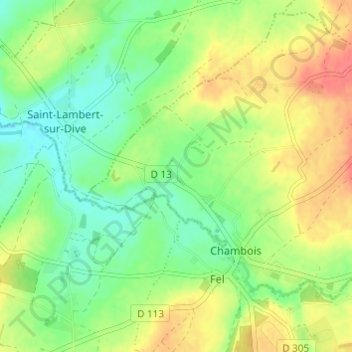 Mapa topográfico Moissy, altitude, relevo