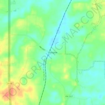Mapa topográfico Springdale, altitude, relevo