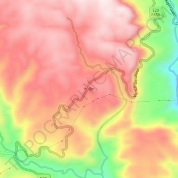 Mapa topográfico Hollin, altitude, relevo