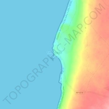 Mapa topográfico Tifnit, altitude, relevo