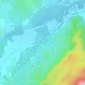 Mapa topográfico La Gare, altitude, relevo
