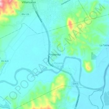 Mapa topográfico Pimienta, altitude, relevo